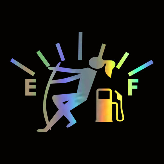 Funny fuel tank sticker, colorful woman design