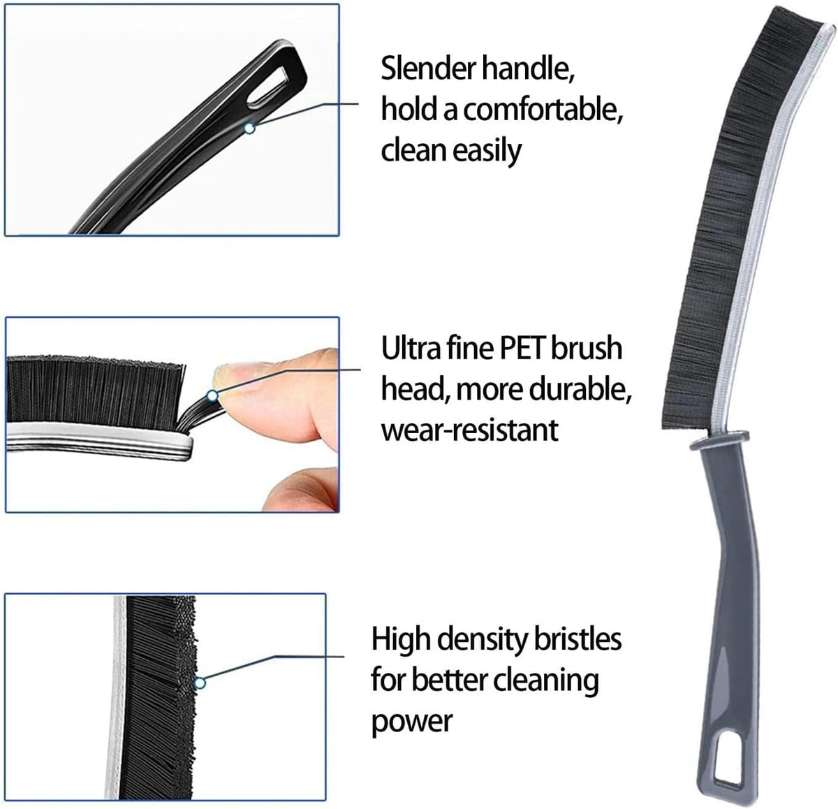 Narrow gap cleaning brush for bathrooms
