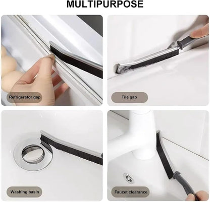 Crevice brush for window tracks and tile grout