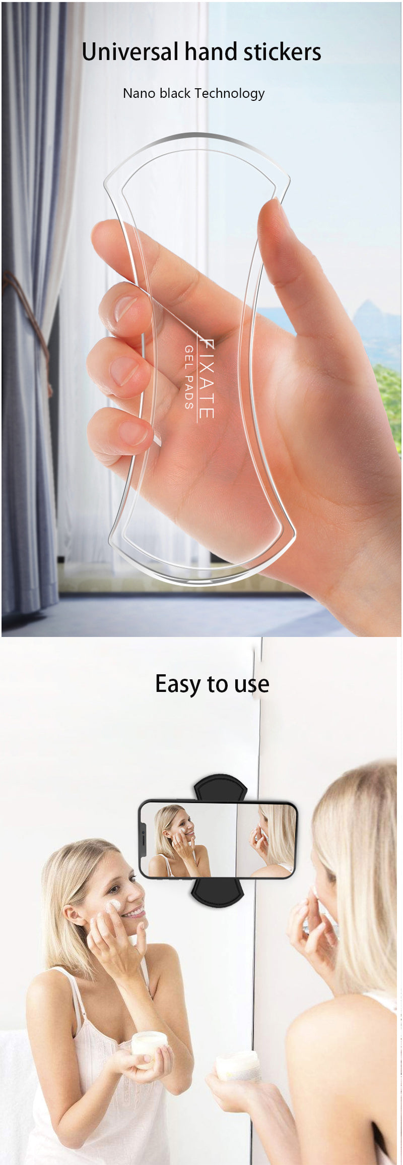 Nano rubber pad phone holder
