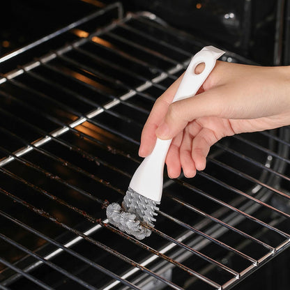 Grill brush with V-shaped hook