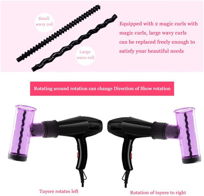 Hair dryer nozzle for fast curl styling