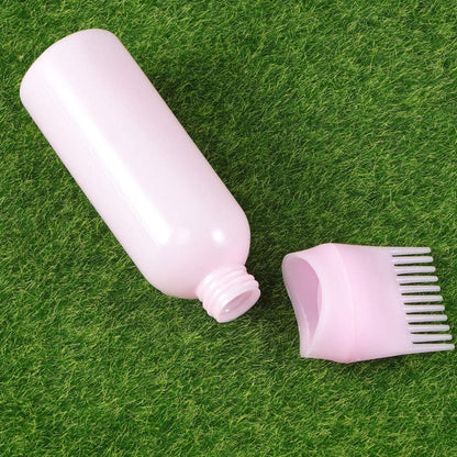 Hair dye applicator comb bottle, first design in pink