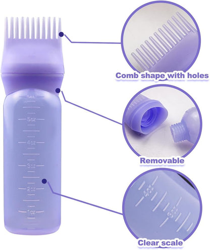 Root comb applicator bottle for hair color