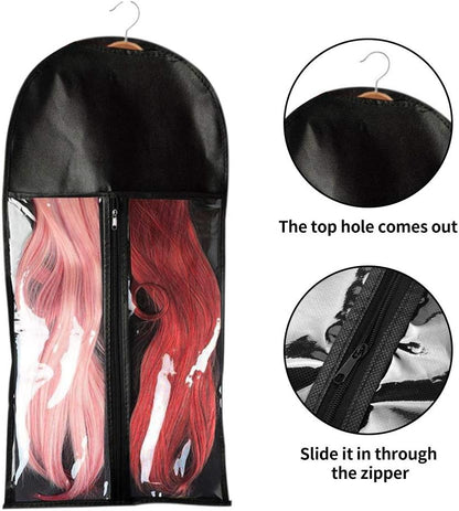 Wig and hair extension holder for the closet