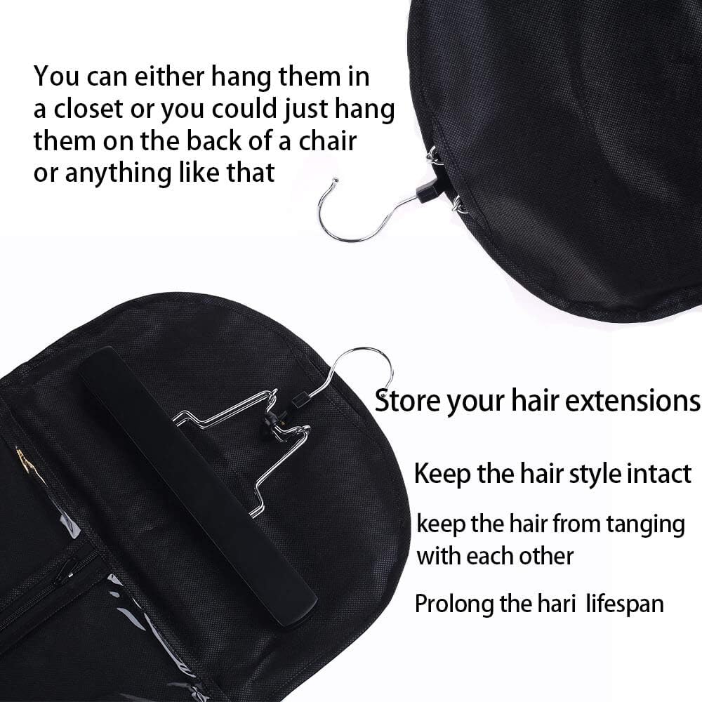Hair extension hanger that keeps hair tangle-free