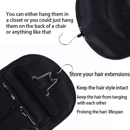 Hair extension hanger that keeps hair tangle-free