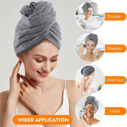 Super absorbent hair drying towel for women