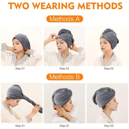 Hair turban wrap for long, curly or wavy hair