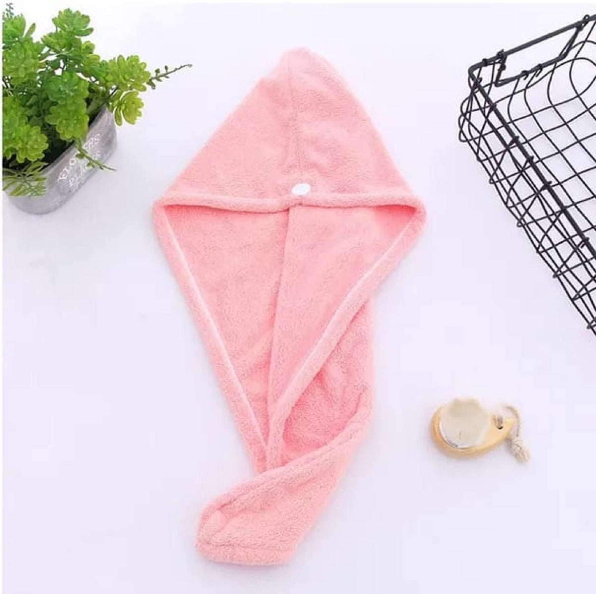 Hair towel wrap in pink