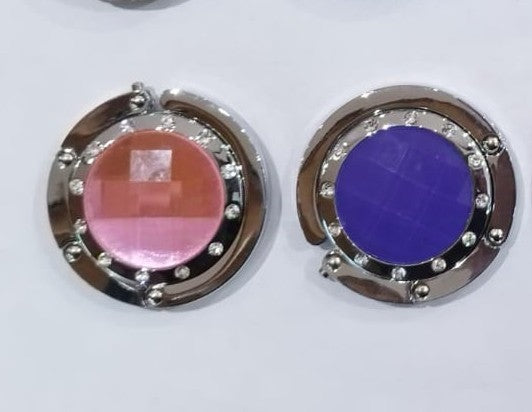 Large handbag holder, circle design in purple and pink