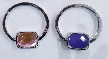 Large handbag holder, ring design in pink and purple
