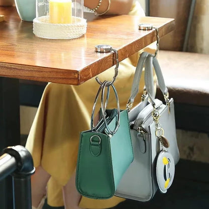 Magnetic foldable purse hook
