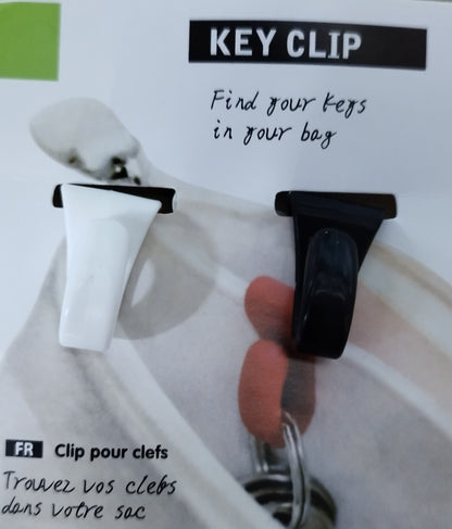 Handbag key hooks, one black and one white