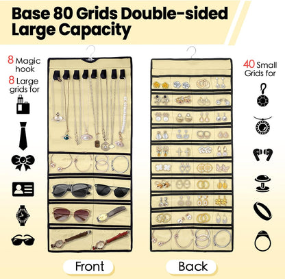 Hanging jewelry organizer for bedroom storage