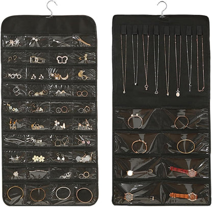 Hanging jewelry organizer in black