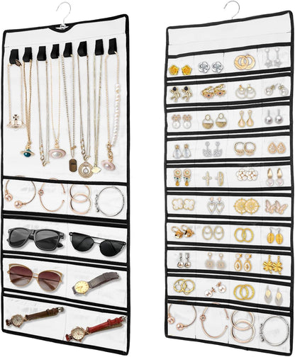 Hanging jewelry organizer in white