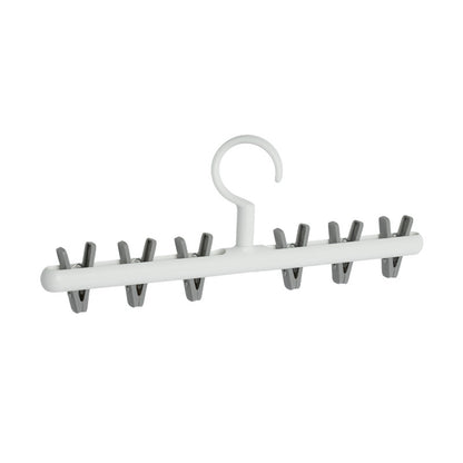 Hats and socks hanger, white with grey clips