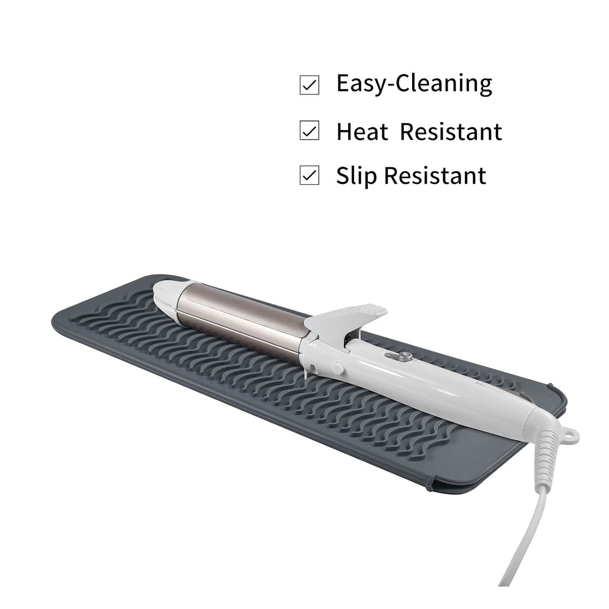 Heat resistant silicone mat pouch in grey