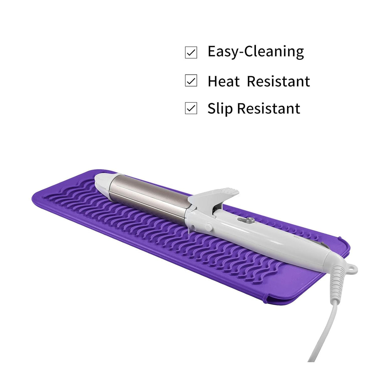 Heat resistant silicone mat pouch in purple