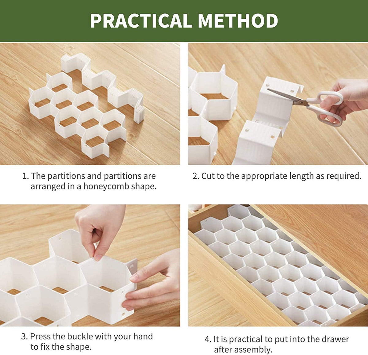 Honeycomb drawer divider for baby clothes