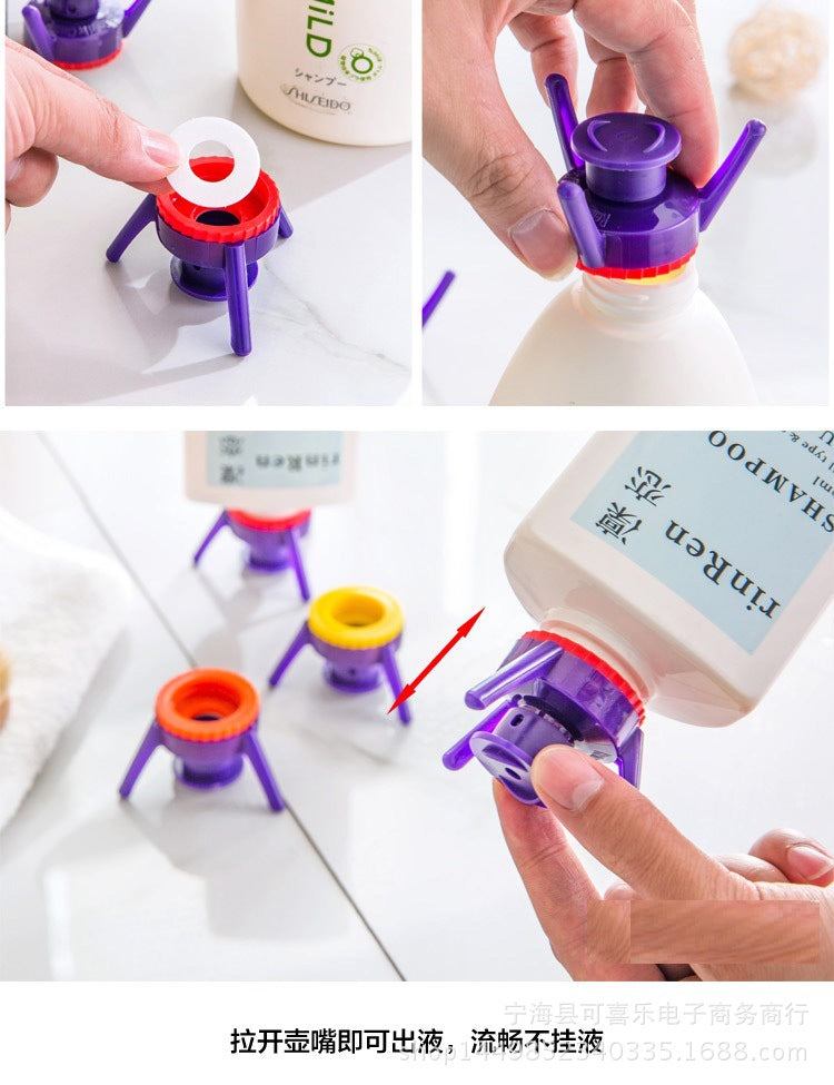 Bottle flipping cap for kitchen and bathroom bottles