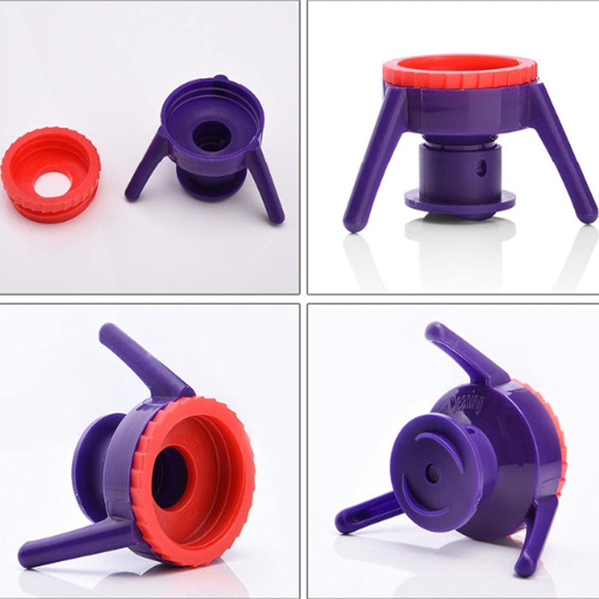 Bottle flip cap with 3 stand supports for stable upside-down storage