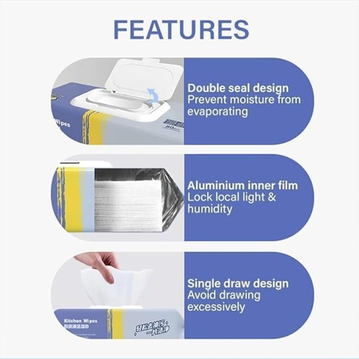 Disposable kitchen cleaning wipes