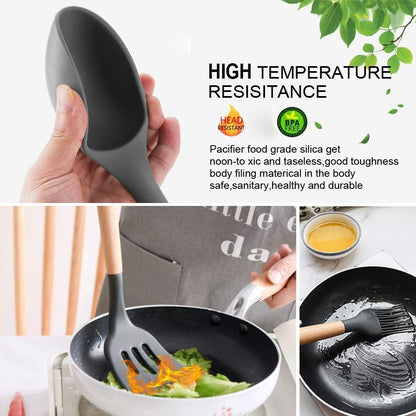 Silicone kitchen utensils for cooking and baking