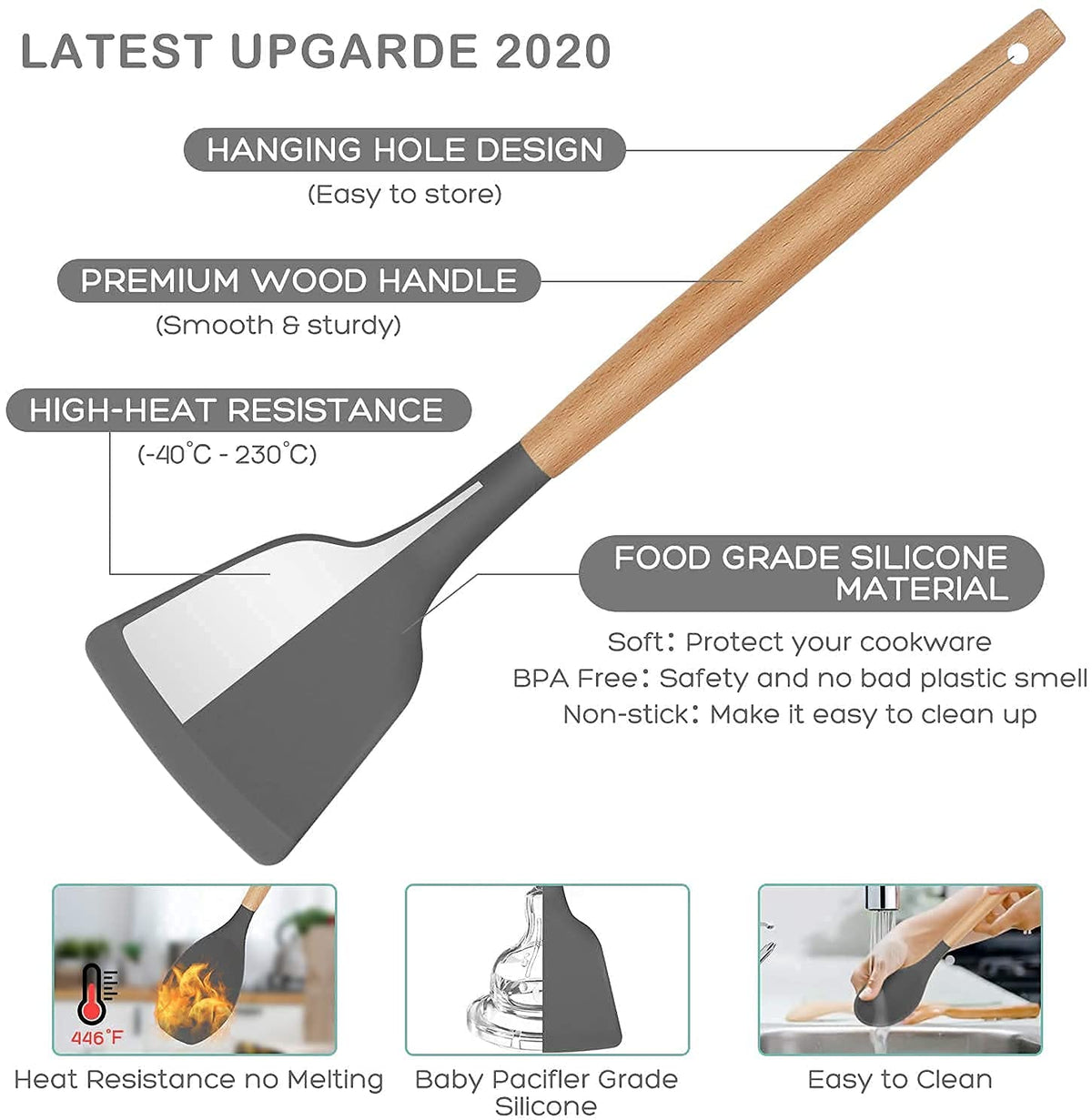 Food-safe silicone utensils