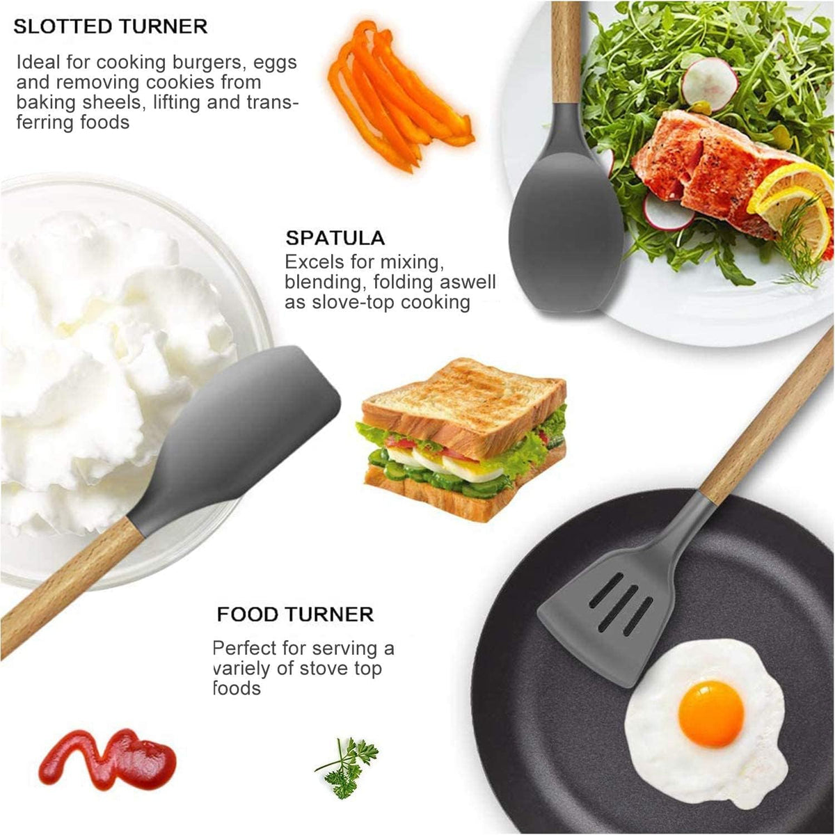 Silicone kitchen tools that are safe for non-stick pans