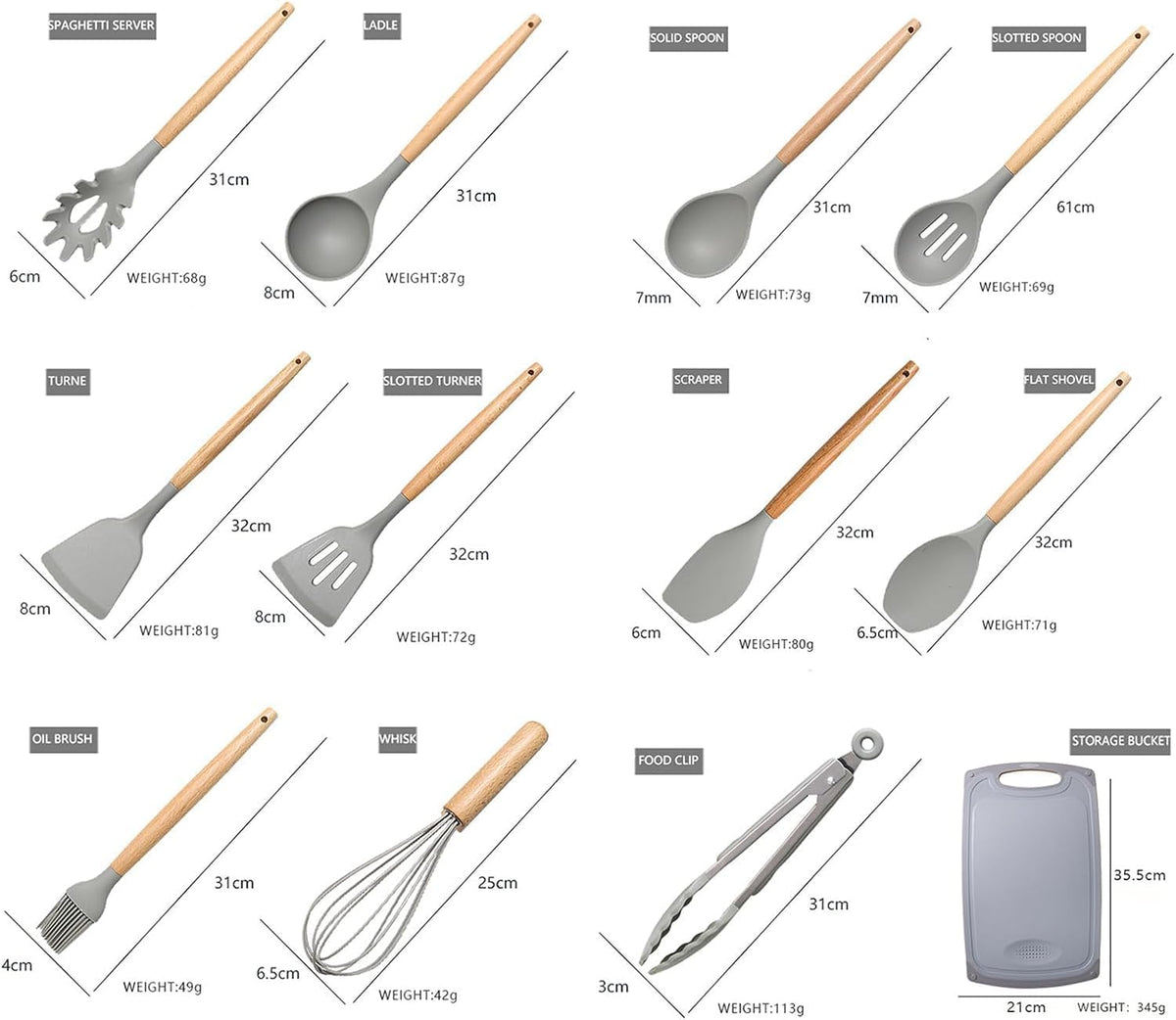 Complete kitchen utensil set