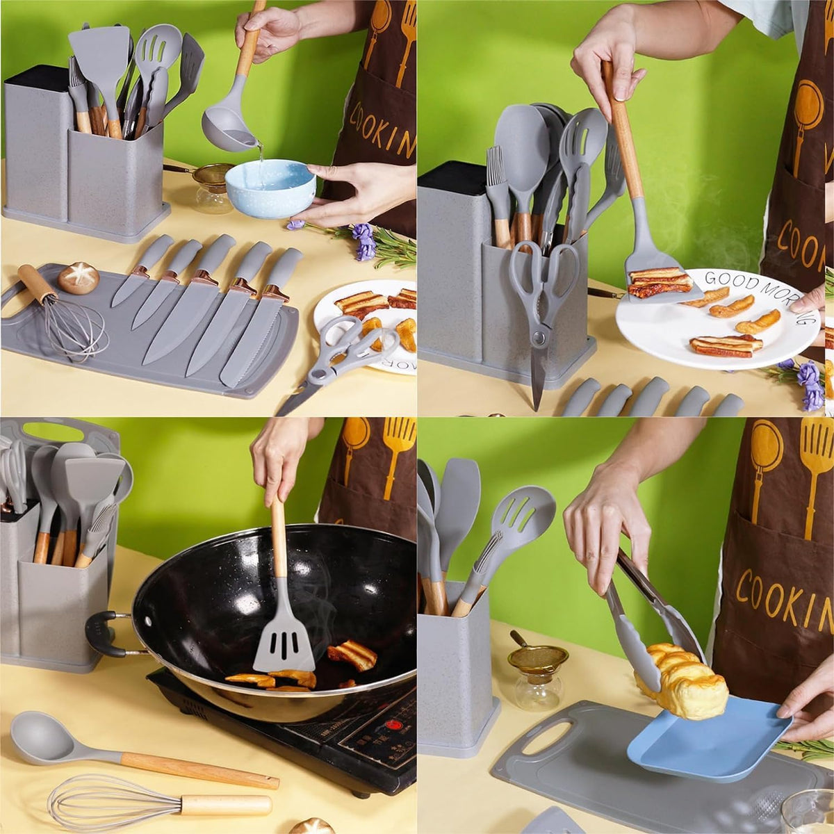 Heat-resistant silicone kitchen tools