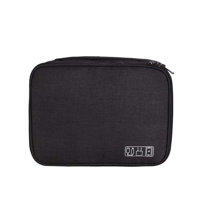 Large electronics organizing bag in black