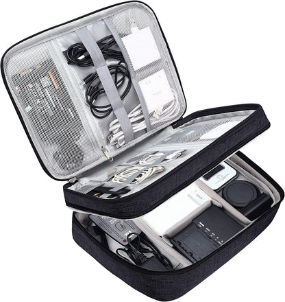 Electronics organizer with multiple compartments