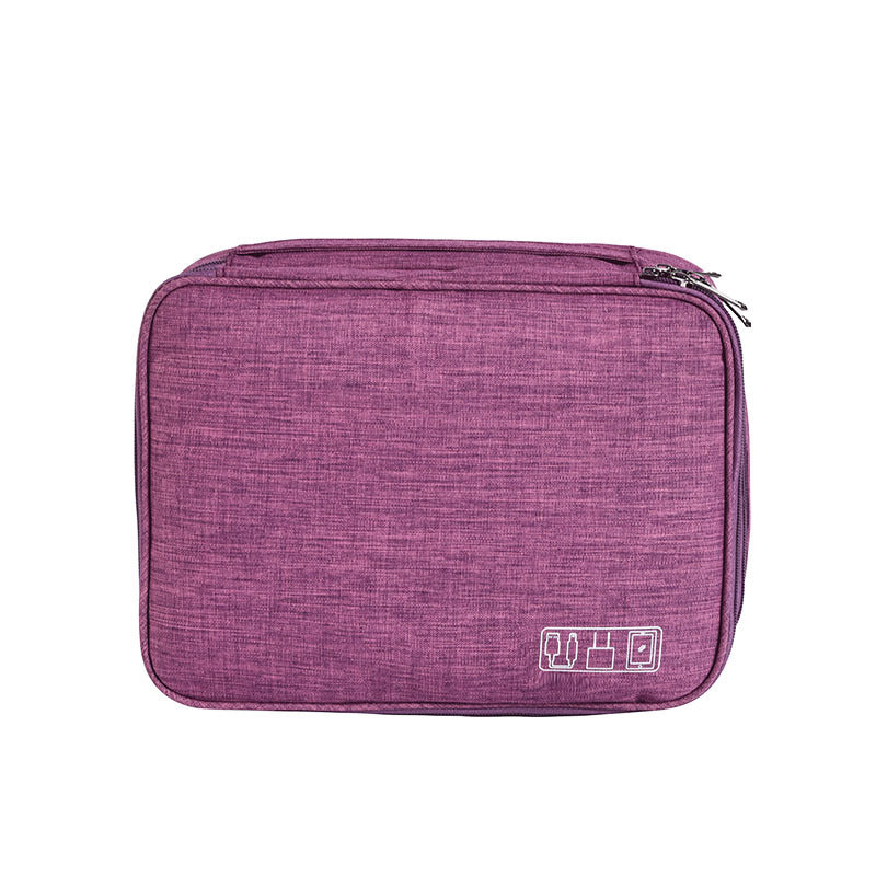 Large electronics organizing bag in purple