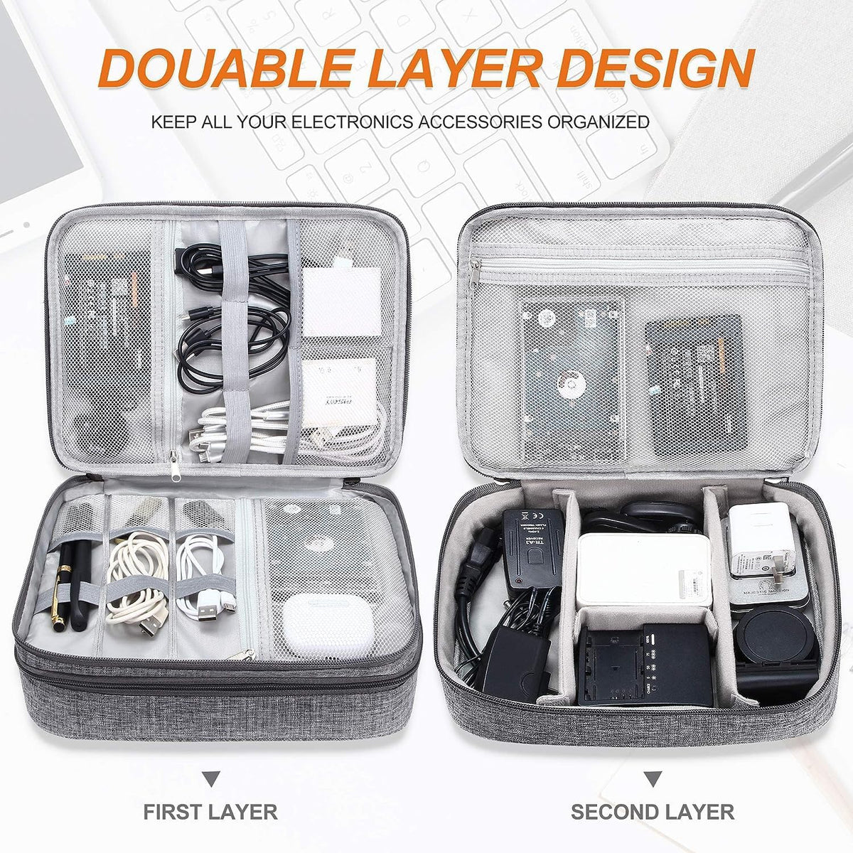 Travel cable organizer bag