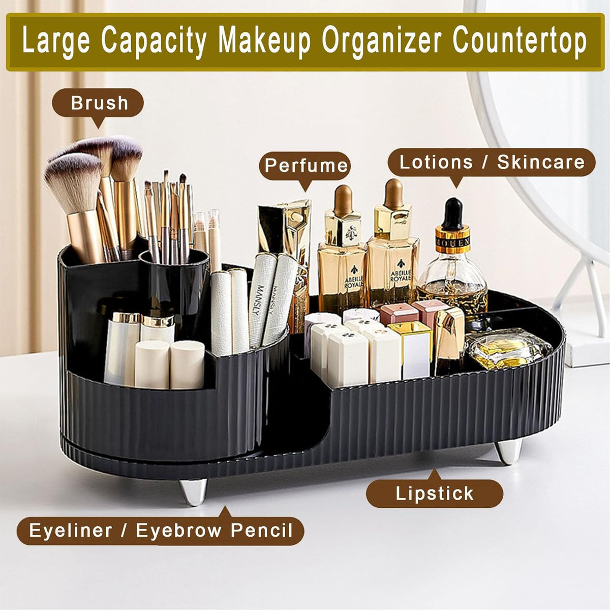 Modern rotating cosmetic organizer