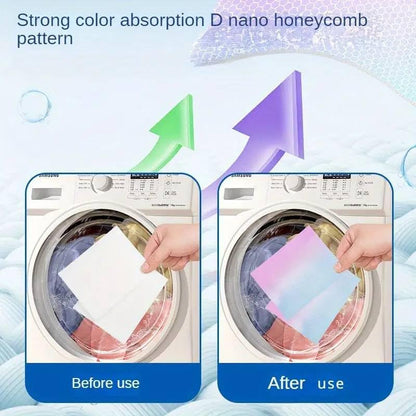 Laundry sheets that trap loose dyes
