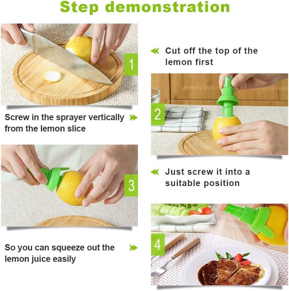 Lemon mist sprayer for salads and seafood