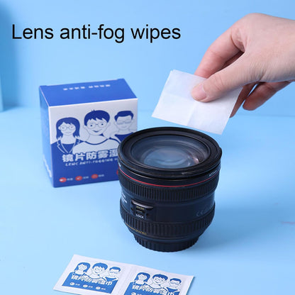 Streak-free lens cleaning wipes