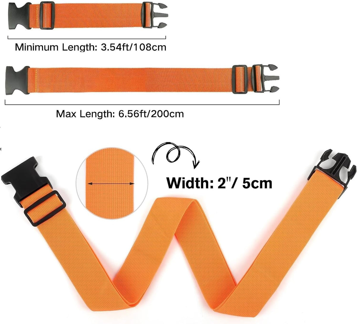 Adjustable luggage strap