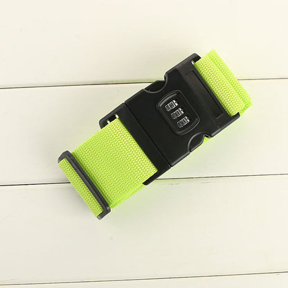 Luggage belt strap with lock in green