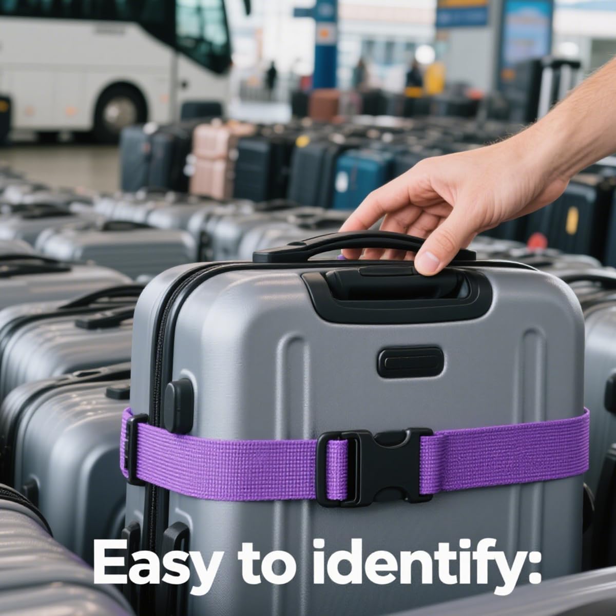 Luggage belt strap with combination lock