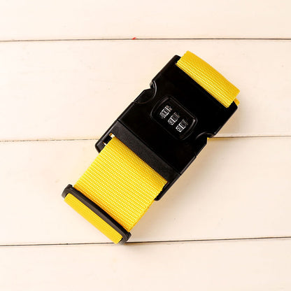 Luggage belt strap with lock in yellow