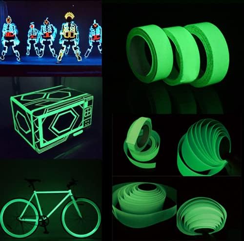 Glow in the dark tape in 1 cm and 2 cm widths
