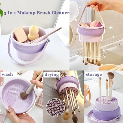 3-in-1 makeup brush cleaning bowl