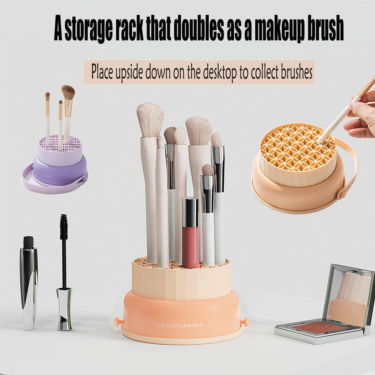 Brush cleaning bowl for makeup sponges