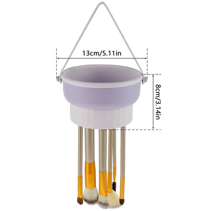 Makeup brush washing bowl with textured pad