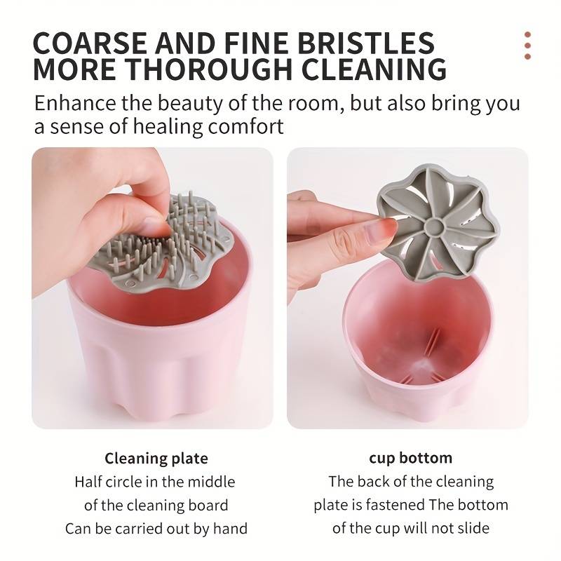 Brush cleaner cup for foundation brushes